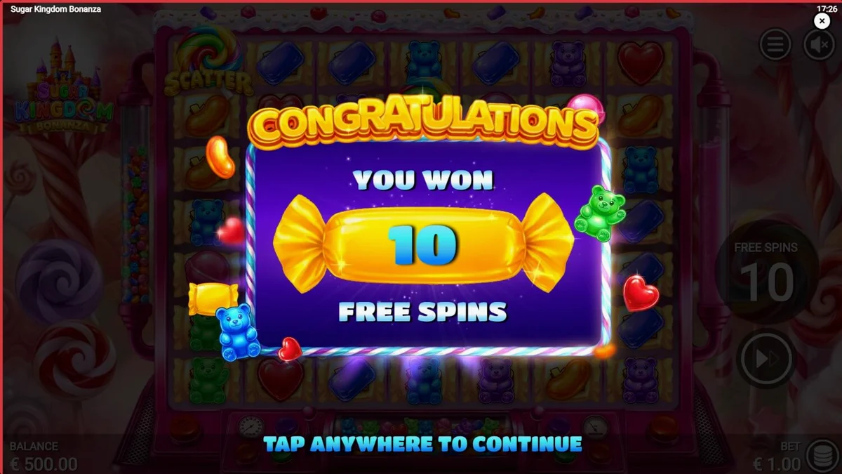 Sugar Kingdom Bonanza slot gameplay interface