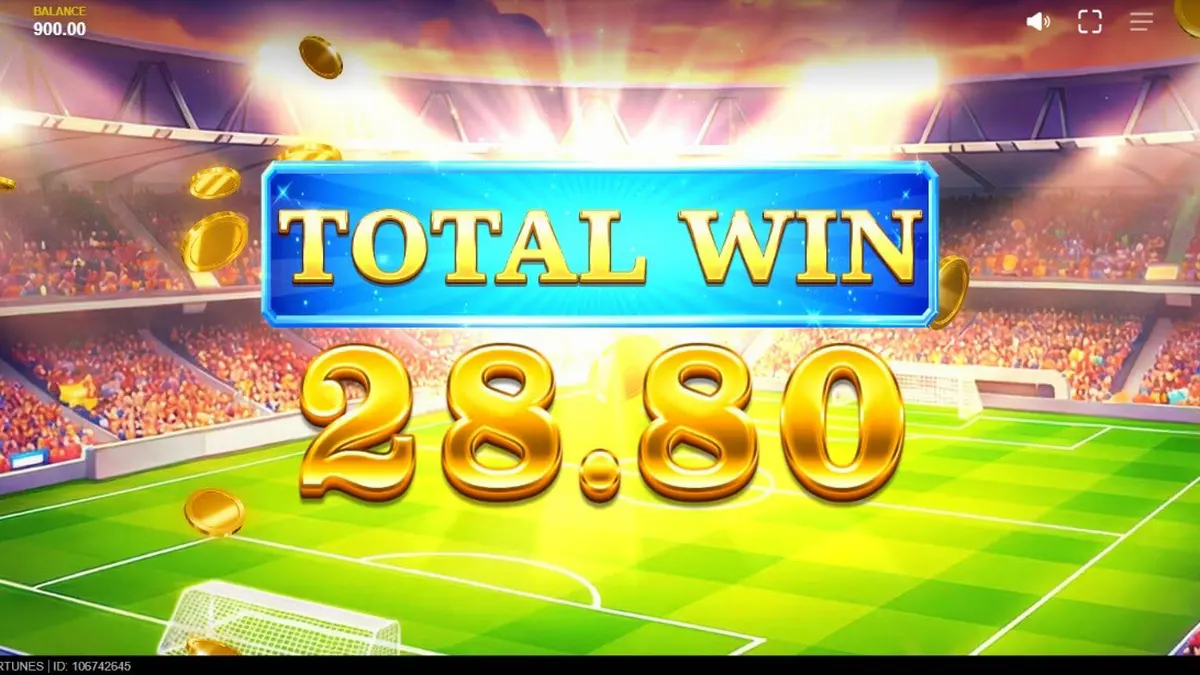 Tampilan visual slot World Football Fortunes dengan latar belakang stadion megah